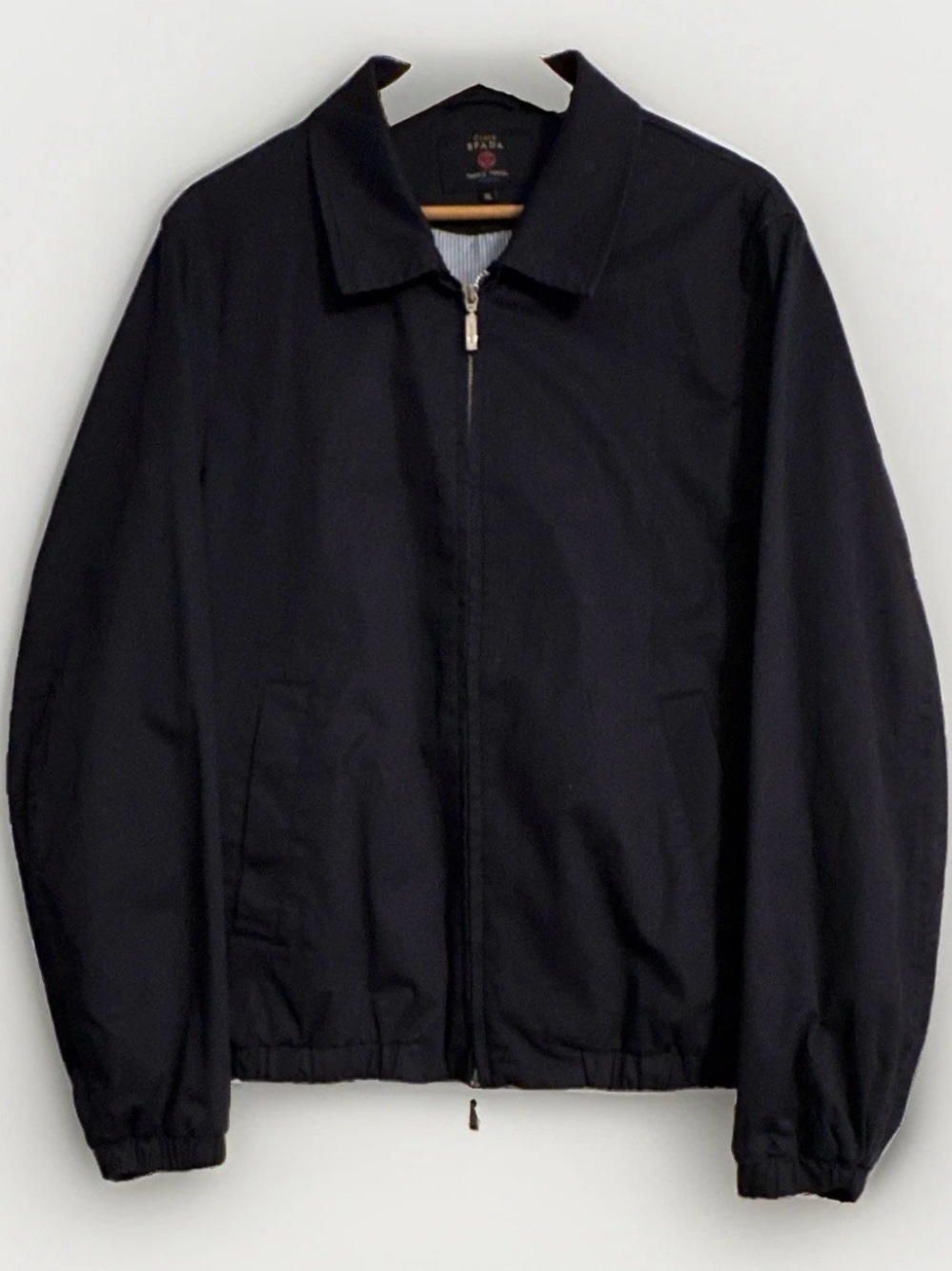 SPADA Jacket Men XL Navy Full Zip Lined Pockets Short Solid Regular